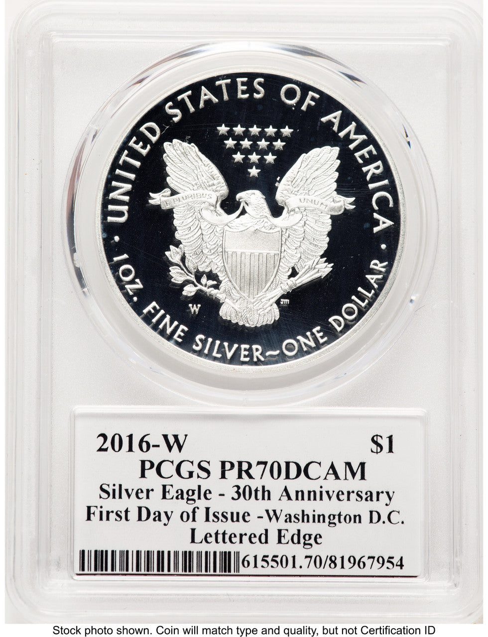 2016-W Proof Silver Eagle 1 oz FDI John Washington PCGS PR70 Mercanti