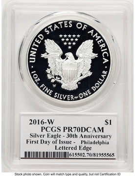 2016-W Proof Silver Eagle 1 oz FDI John Philadelphia PCGS PR70 Mercanti