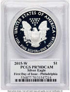2015-W Proof Silver Eagle 1 oz FDI John Philadelphia PCGS PR70 Mercanti