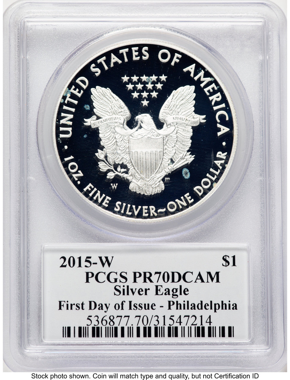 2015-W Proof Silver Eagle 1 oz FDI John Philadelphia PCGS PR70 Mercanti
