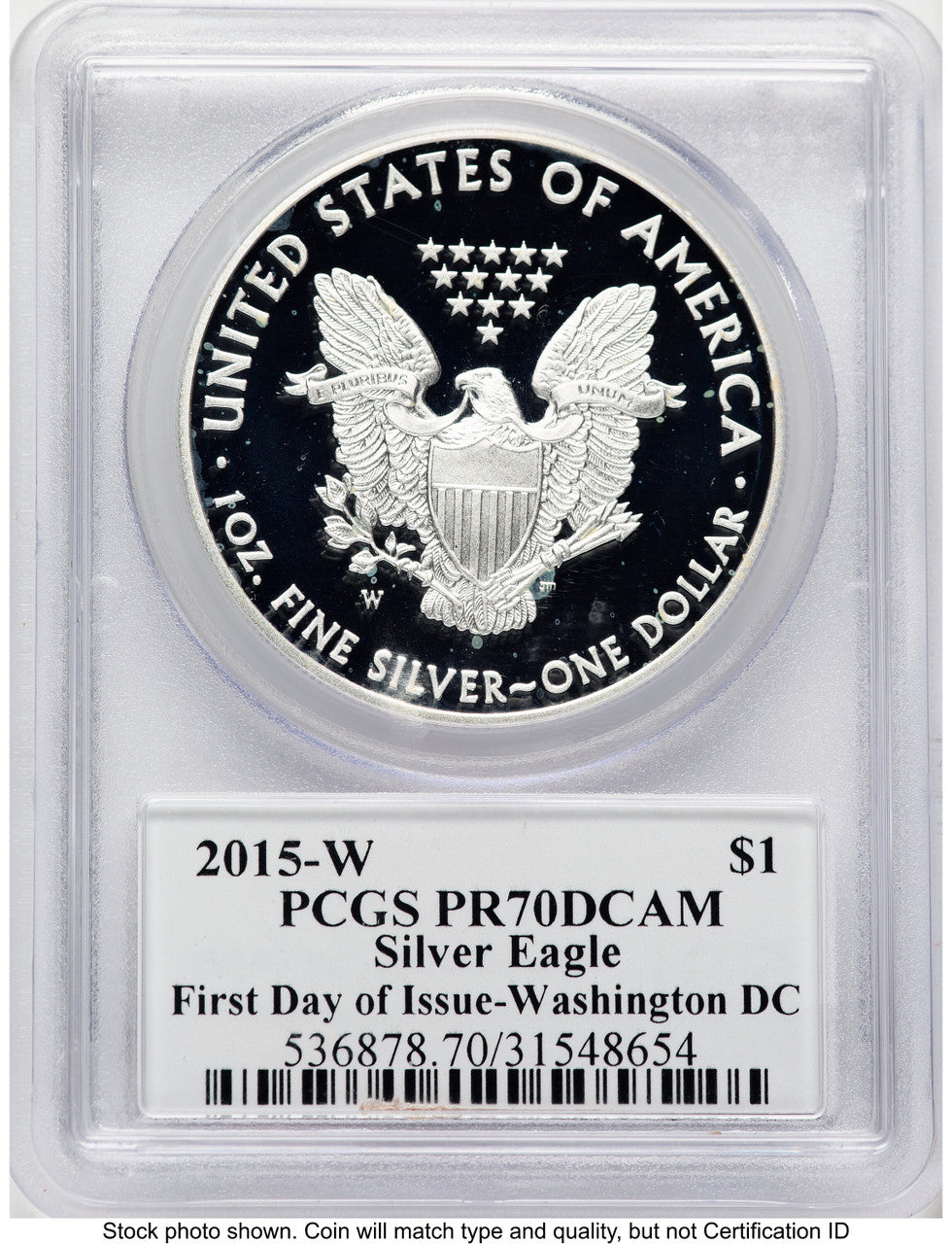 2015-W Proof Silver Eagle 1 oz FDI John Washington PCGS PR70 Mercanti