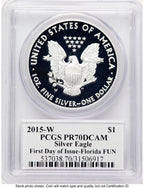 2015-W Proof Silver Eagle 1 oz FDI John Florida FUN PCGS PR70 Mercanti