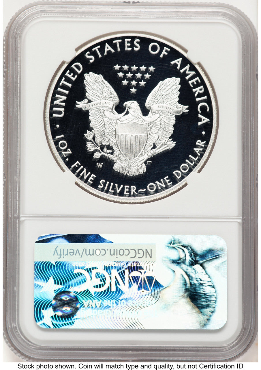 2017-W Proof Silver Eagle 1 oz ER John NGC PF70 Mercanti