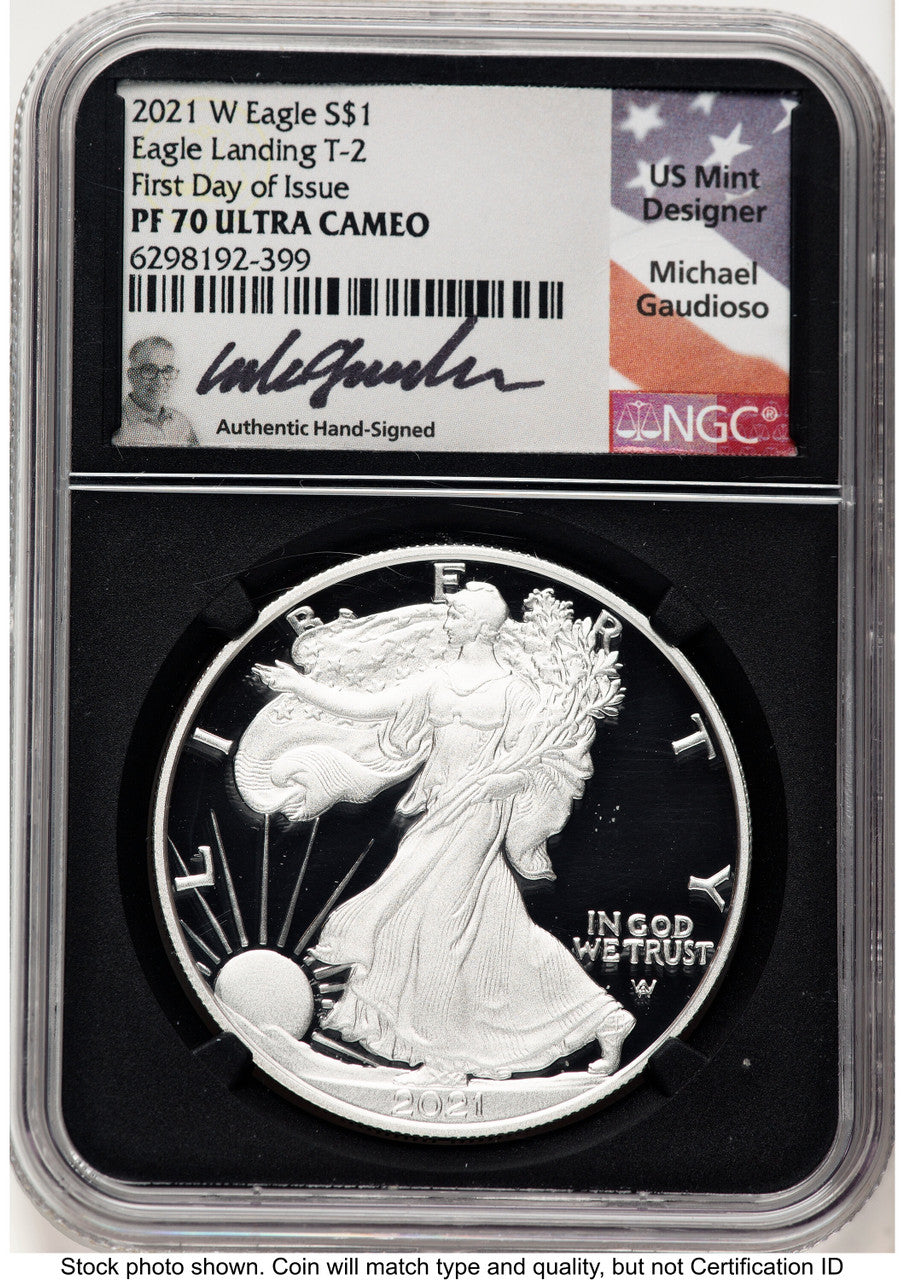 2021-W TY2 Proof Silver Eagle 1 oz FDI Michael Gaudioso NGC PF70