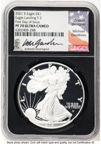 2021-S TY2 Proof Silver Eagle 1 oz FDI Michael Gaudioso NGC PF70