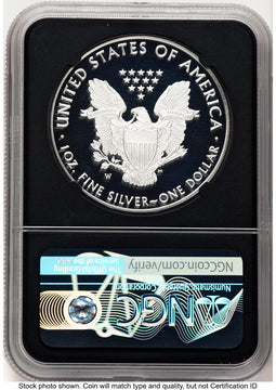 2018-W Proof Silver Eagle 1 oz ER John NGC PF70 Mercanti