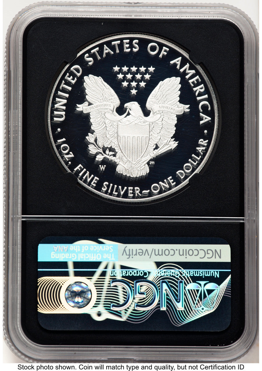 2018-W Proof Silver Eagle 1 oz ER John NGC PF70 Mercanti