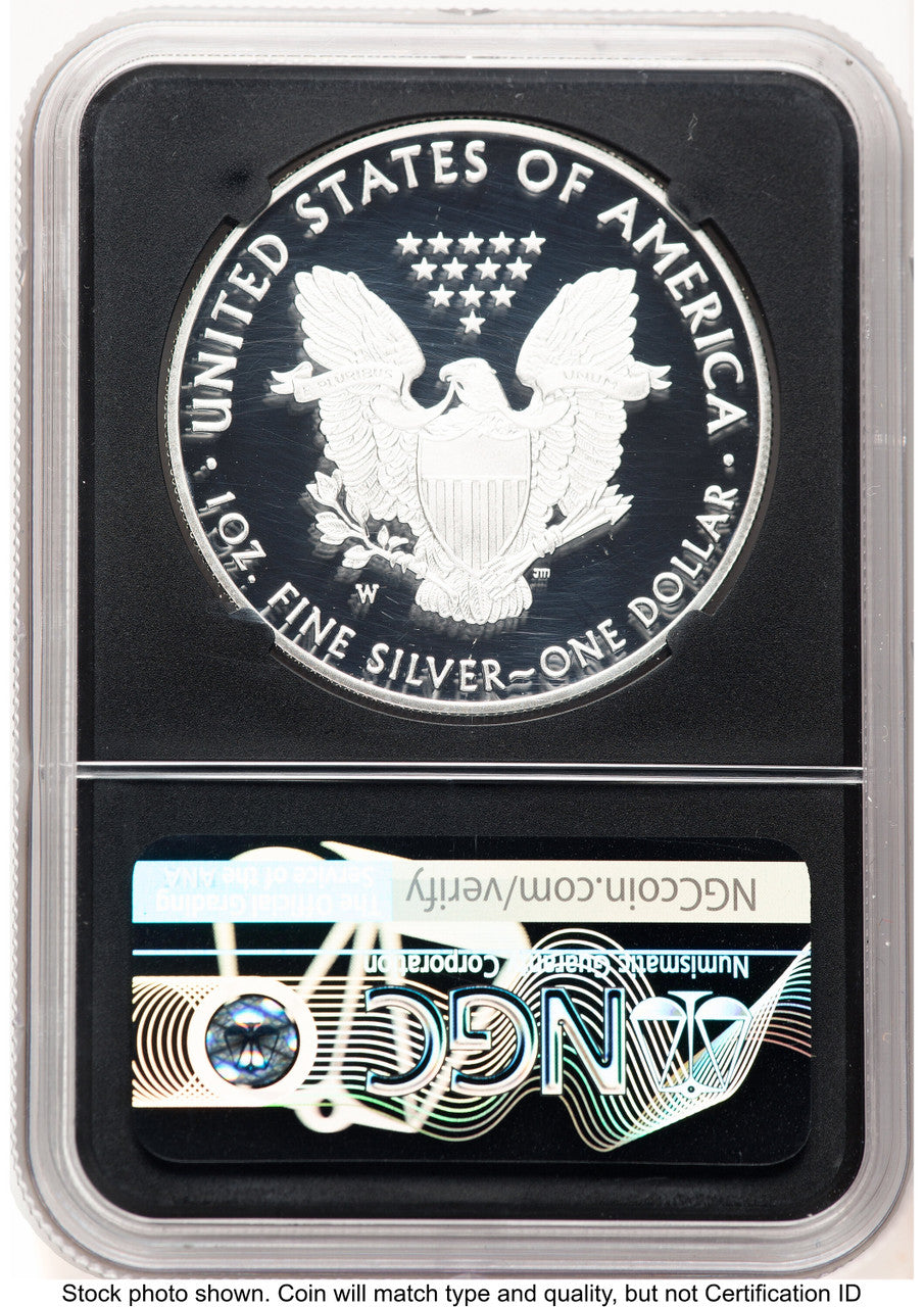 2019-W Proof Silver Eagle 1 oz FDI John NGC PF70 Mercanti