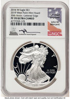2016-W Proof Silver Eagle 1 oz 2019 West Point Mint Hoard John NGC PF70 Mercanti
