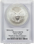 2014-(S) Silver Eagle PCGS MS70 Ed Moy