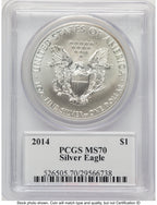 2014 Silver Eagle PCGS MS70 Ed Moy