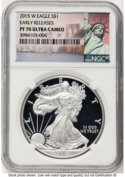 2015-W Proof Silver Eagle 1 oz ER Statue of Liberty Label NGC PF70 (521119263)