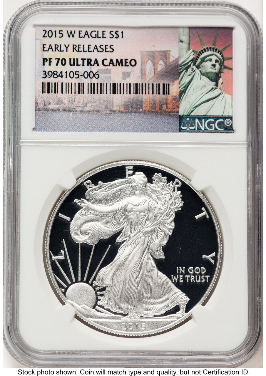 2015-W Proof Silver Eagle 1 oz ER Statue of Liberty Label NGC PF70 (521119263)