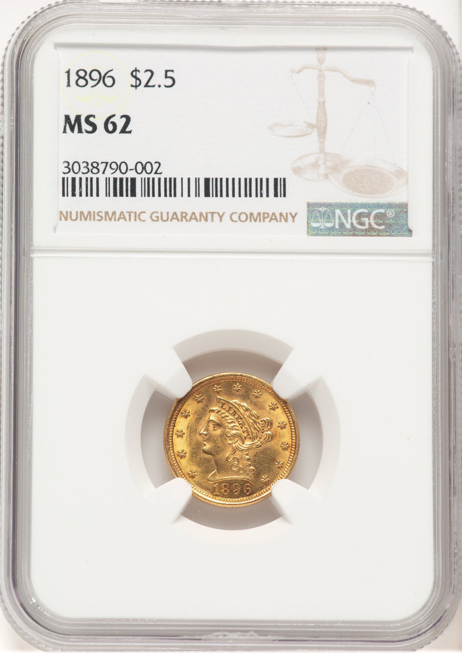 1896 $2.50 Liberty Quarter Eagle NGC MS62 (521126028)