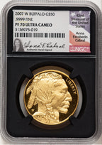 2007-W Proof Gold Buffalo 1 oz Anna Cabral NGC MS70