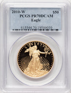 2010-W Proof Gold Eagle 1 oz Blue Label PCGS MS70