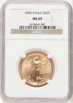 2000 Gold Eagle 1/2 oz Brown Label NGC MS69