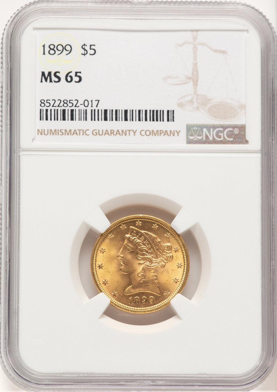 1899 $5 Liberty Half Eagle NGC MS65 (521153045)