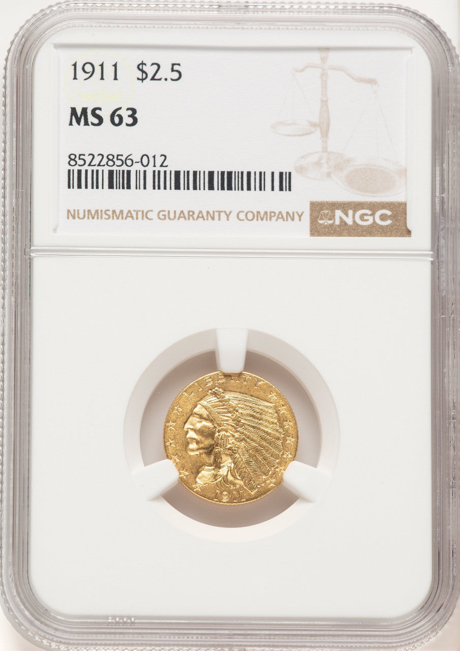 1911 $2.50 Indian Quarter Eagle NGC MS63 (521153067)