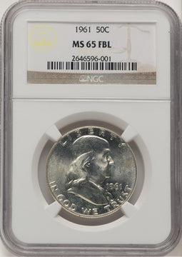 1961 50C FL Franklin Half Dollar NGC MS65