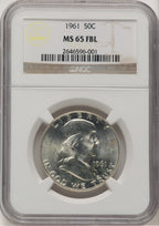 1961 50C FL Franklin Half Dollar NGC MS65