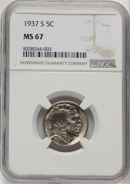 1937-S 5C Buffalo Nickel NGC MS67 (521164023)