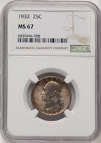 1932 25C Washington Quarter NGC MS67