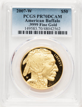 2007-W Proof Gold Buffalo 1 oz Blue Gradient PCGS MS70