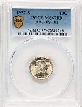 1937-S 10C FS-101 FB Mercury Dime PCGS MS67