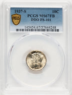 1937-S 10C FS-101 FB Mercury Dime PCGS MS67