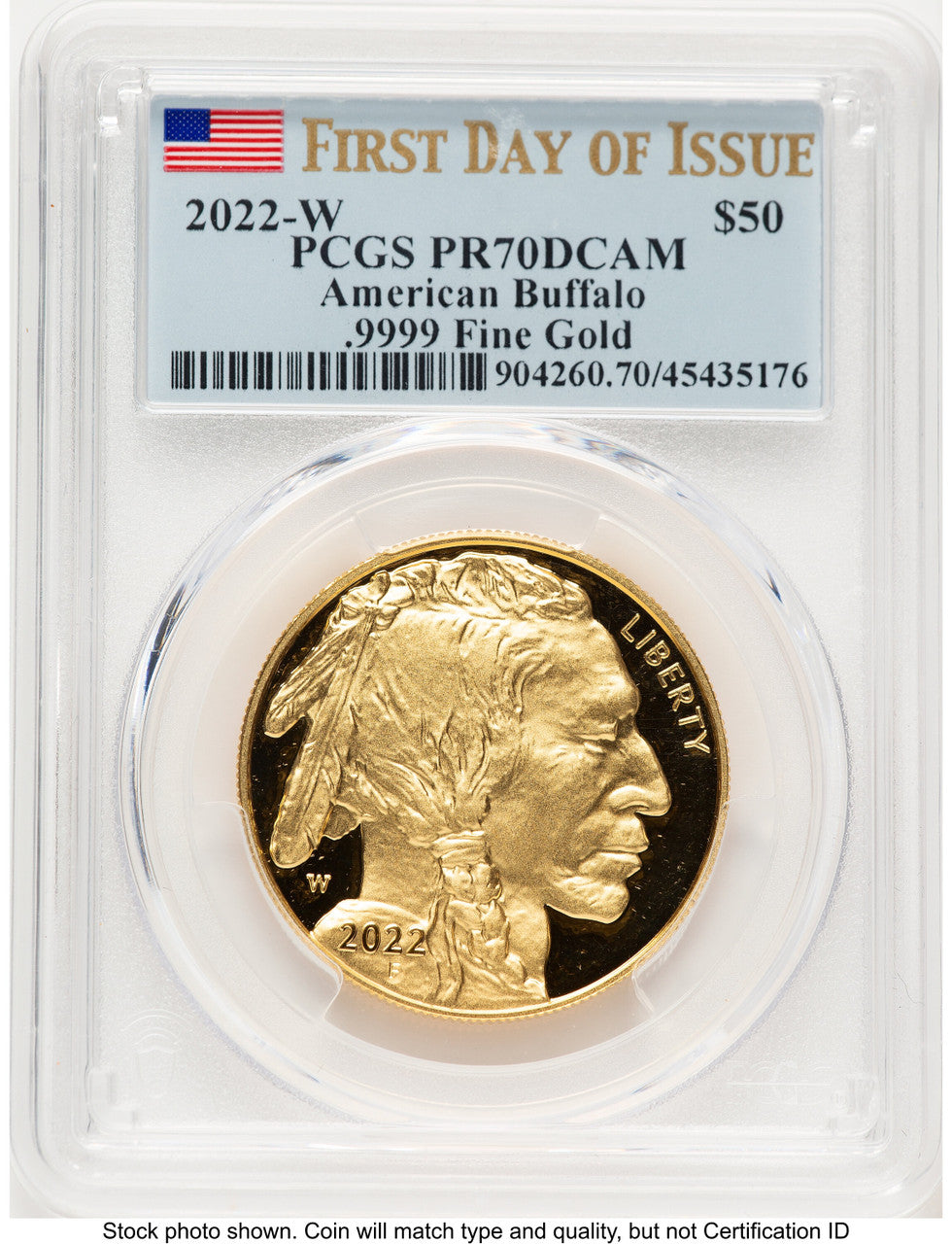 2022-W Proof Gold Buffalo 1 oz FDI Flag PCGS PR70