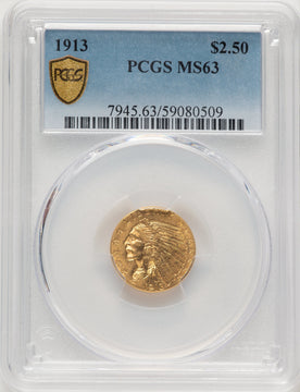 1913 $2.50 Indian Quarter Eagle PCGS MS63 (521326001)
