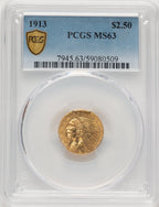 1913 $2.50 Indian Quarter Eagle PCGS MS63 (521326001)