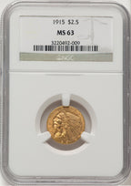 1915 $2.50 Indian Quarter Eagle NGC MS63 (521326002)