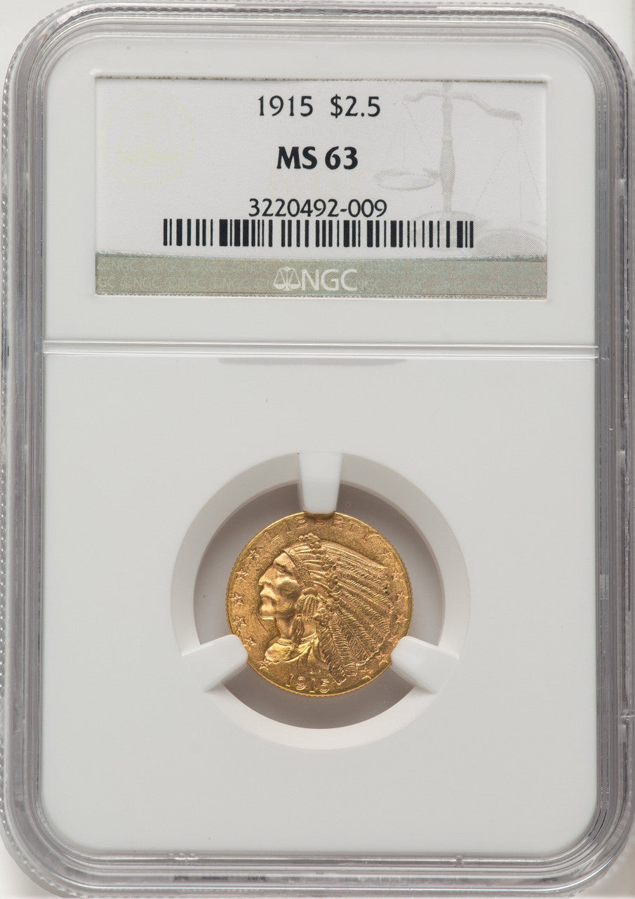 1915 $2.50 Indian Quarter Eagle NGC MS63 (521326002)