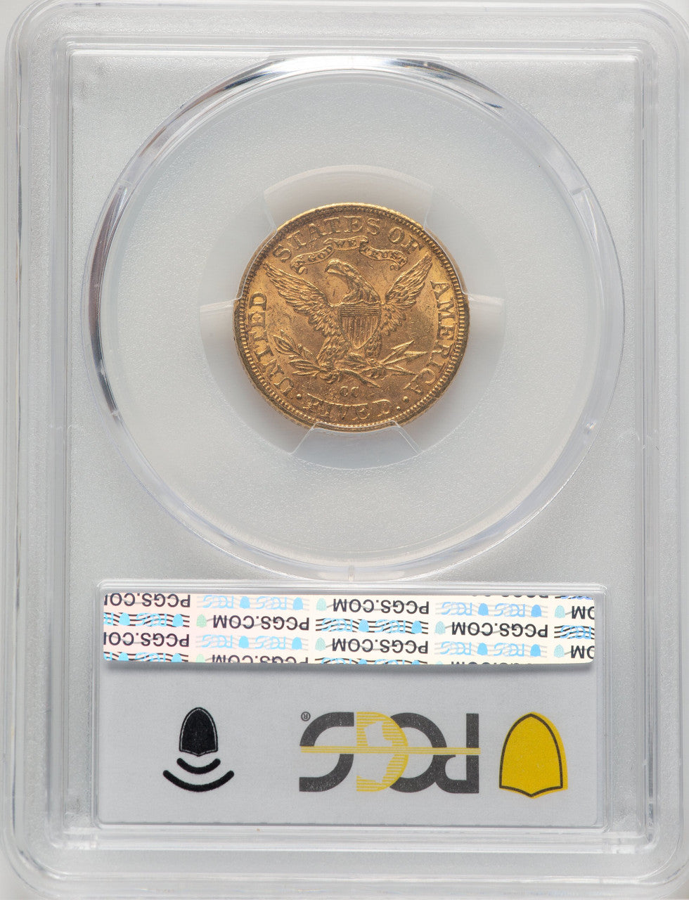 1890-CC $5 Liberty Half Eagle PCGS MS61