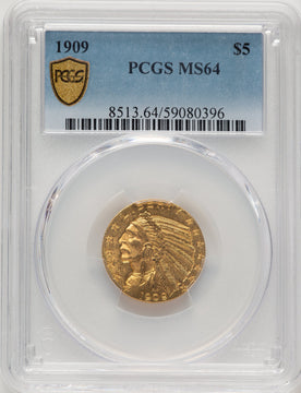 1909 $5 Indian Half Eagle PCGS MS64 (521326007)