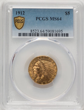 1912 $5 Indian Half Eagle PCGS MS64 (521326010)