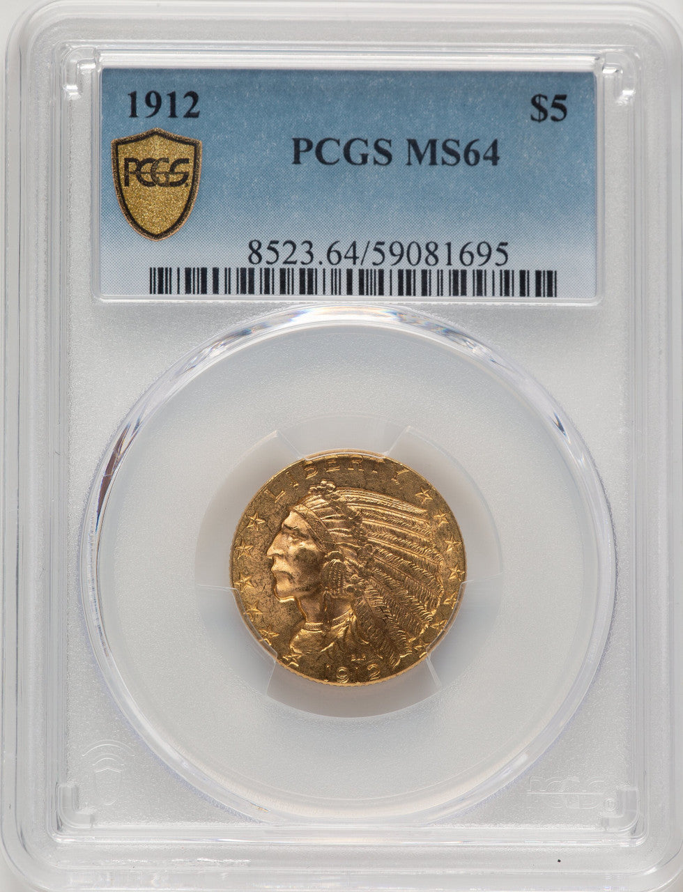 1912 $5 Indian Half Eagle PCGS MS64 (521326010)