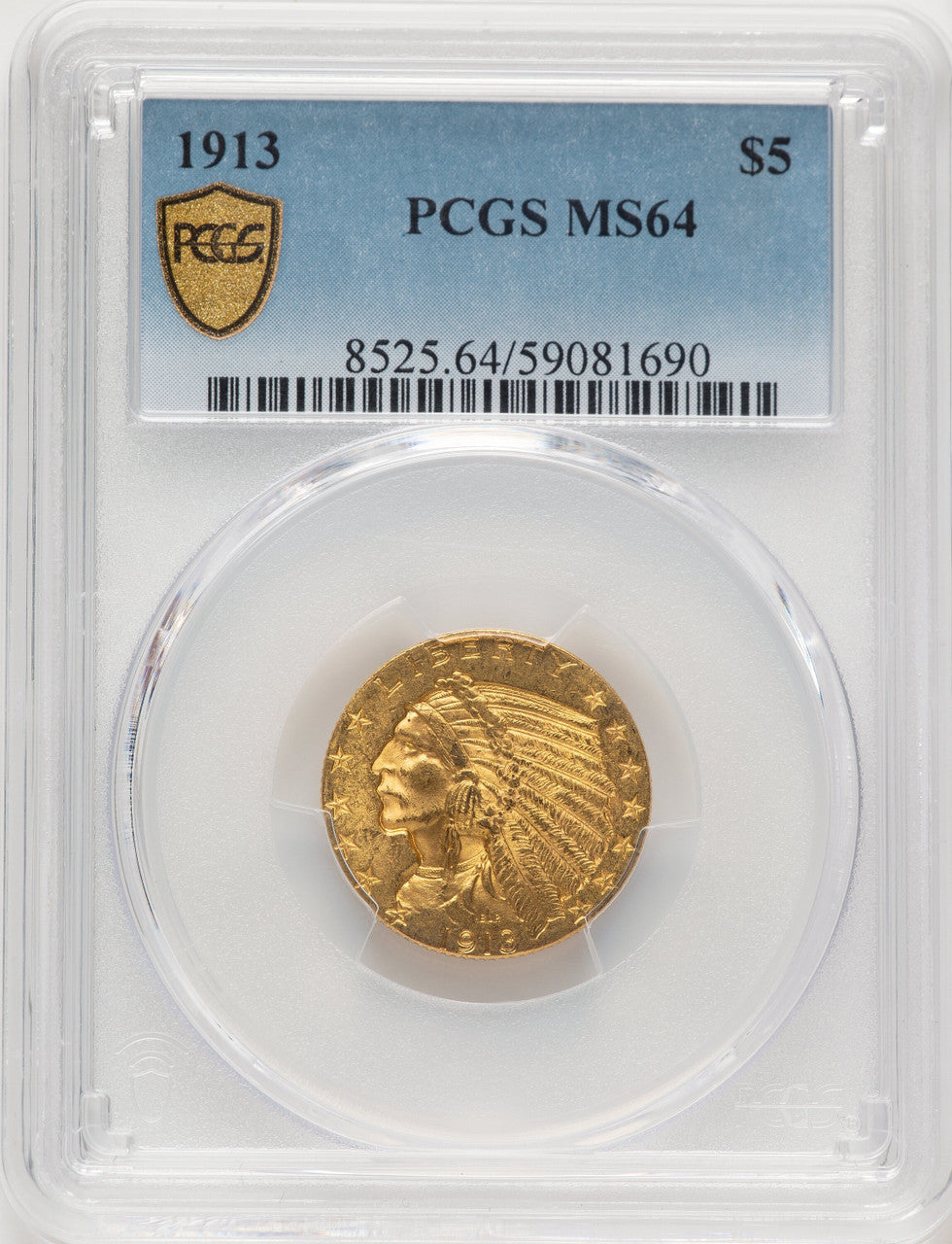 1913 $5 Indian Half Eagle PCGS MS64 (521326011)