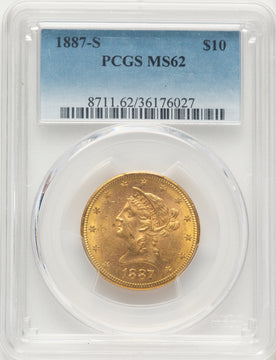 1887-S $10 Liberty Eagle PCGS MS62
