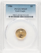 1986 Gold Eagle 1/10 oz Blue Gradient PCGS MS69