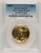 2009 G$20 Ultra High Relief Blue Gradient PCGS MS70