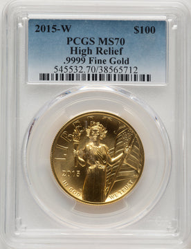 2015-W G$100 American Liberty High Relief Blue Gradient PCGS MS70 (521340002)
