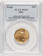 2001 Gold Eagle 1/4 oz Blue Label PCGS MS69
