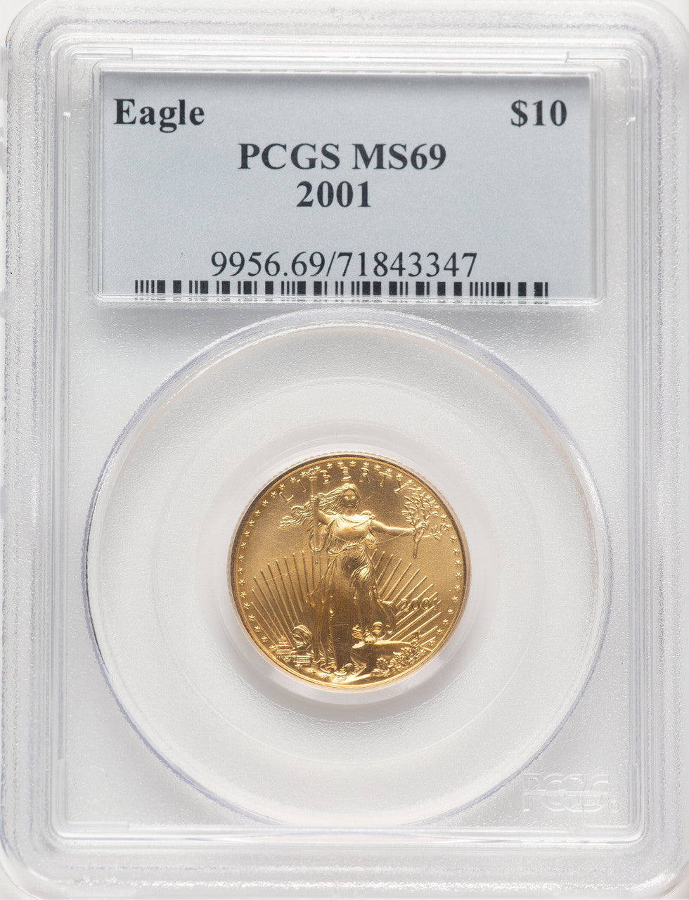 2001 Gold Eagle 1/4 oz Blue Label PCGS MS69