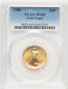1988 Gold Eagle 1/4 oz Blue Gradient PCGS MS69