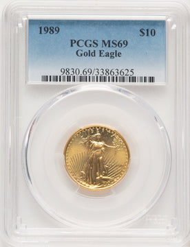 1989 Gold Eagle 1/4 oz Blue Gradient PCGS MS69