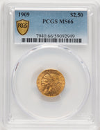 1909 $2.50 Indian Quarter Eagle PCGS MS66