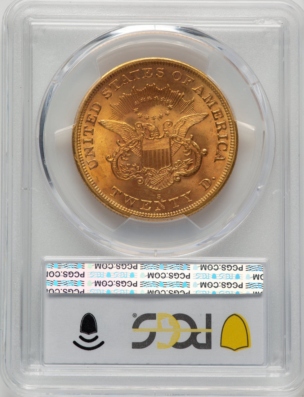 1865-S $20 Liberty Double Eagle PCGS MS64